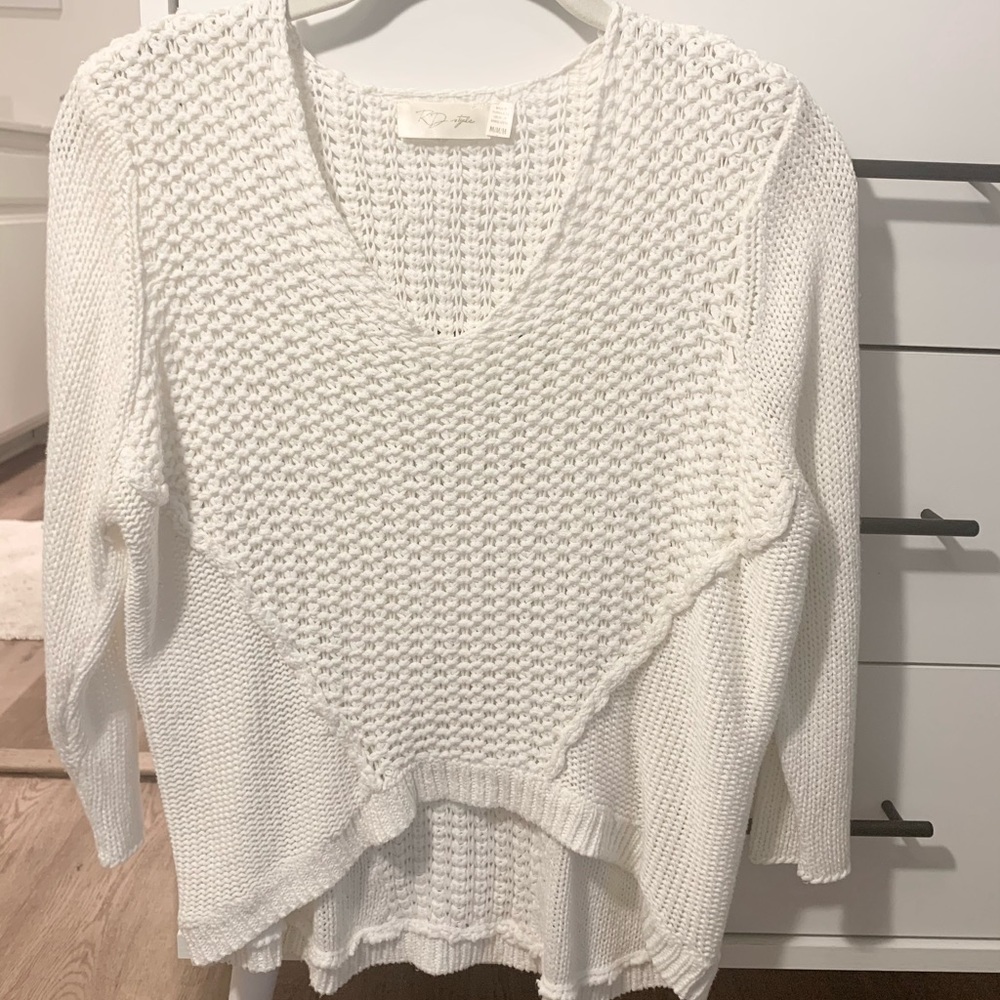 White V Neck Sweater